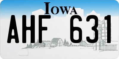 IA license plate AHF631