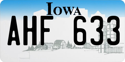IA license plate AHF633