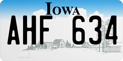 IA license plate AHF634