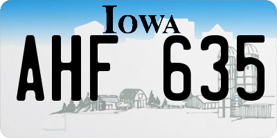 IA license plate AHF635