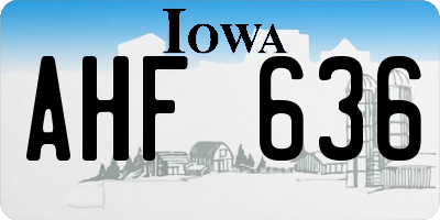IA license plate AHF636