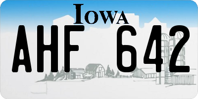 IA license plate AHF642