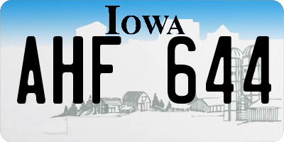 IA license plate AHF644