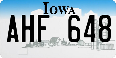 IA license plate AHF648