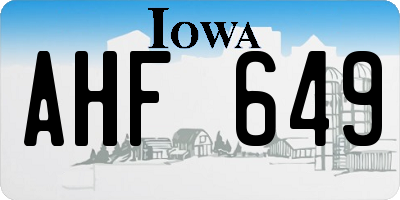 IA license plate AHF649