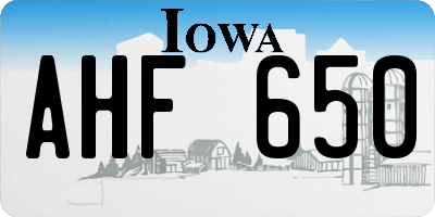 IA license plate AHF650