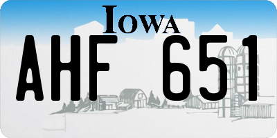 IA license plate AHF651