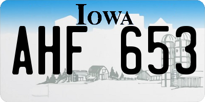 IA license plate AHF653