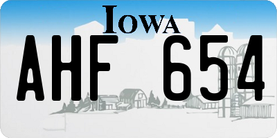IA license plate AHF654