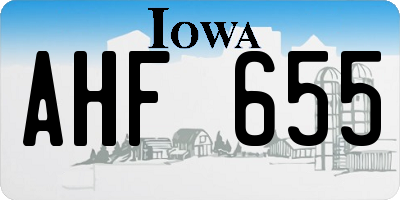 IA license plate AHF655