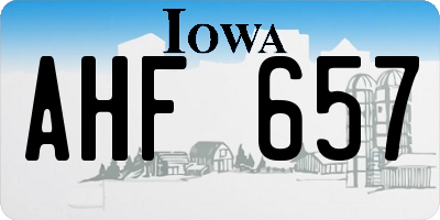 IA license plate AHF657