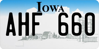 IA license plate AHF660