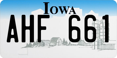 IA license plate AHF661