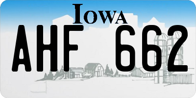 IA license plate AHF662