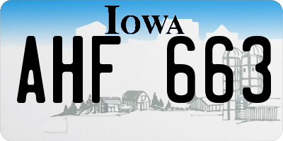 IA license plate AHF663