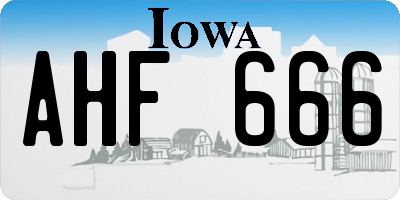 IA license plate AHF666