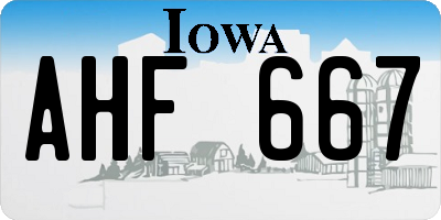 IA license plate AHF667