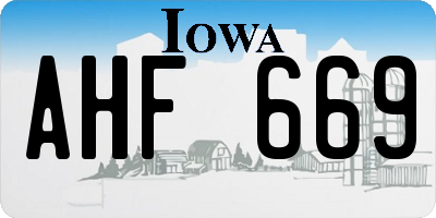 IA license plate AHF669