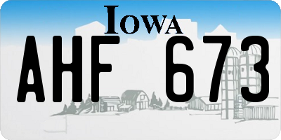 IA license plate AHF673