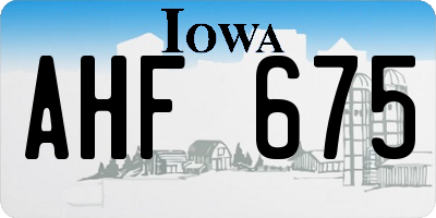 IA license plate AHF675