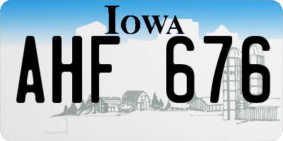 IA license plate AHF676