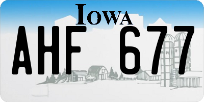 IA license plate AHF677