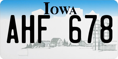 IA license plate AHF678