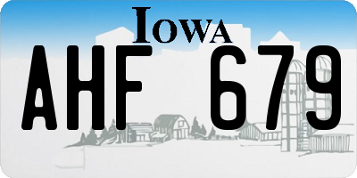 IA license plate AHF679