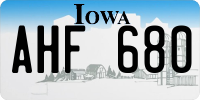 IA license plate AHF680