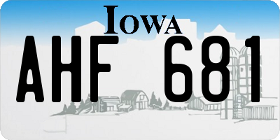 IA license plate AHF681