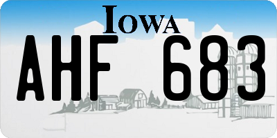 IA license plate AHF683