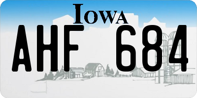 IA license plate AHF684