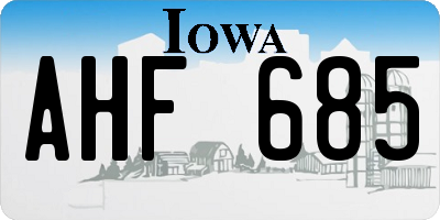 IA license plate AHF685