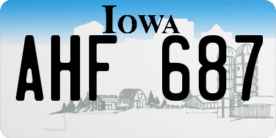 IA license plate AHF687