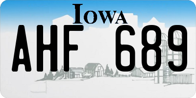 IA license plate AHF689