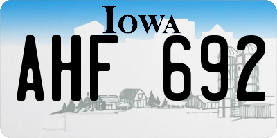 IA license plate AHF692