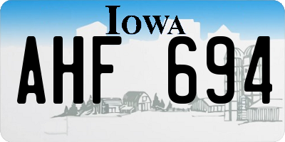 IA license plate AHF694