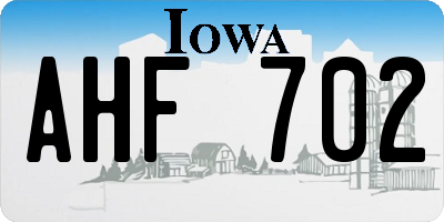 IA license plate AHF702