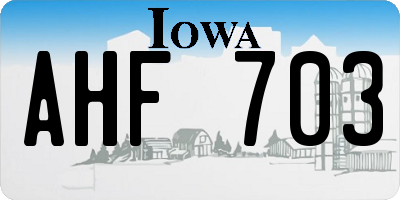 IA license plate AHF703