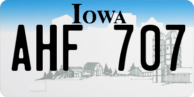 IA license plate AHF707