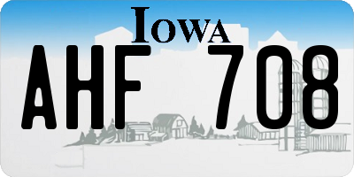 IA license plate AHF708