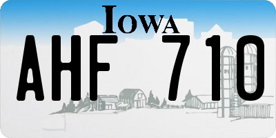 IA license plate AHF710