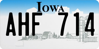 IA license plate AHF714
