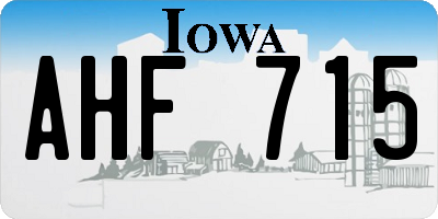 IA license plate AHF715