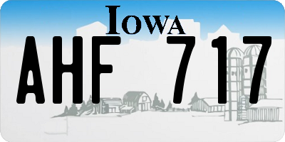 IA license plate AHF717