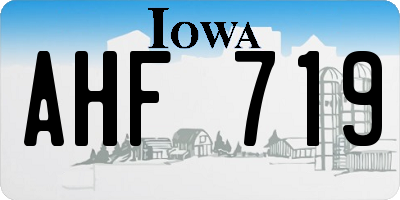 IA license plate AHF719