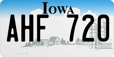 IA license plate AHF720