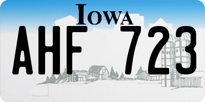 IA license plate AHF723