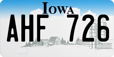 IA license plate AHF726