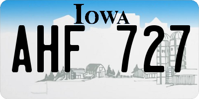 IA license plate AHF727